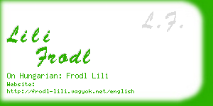 lili frodl business card